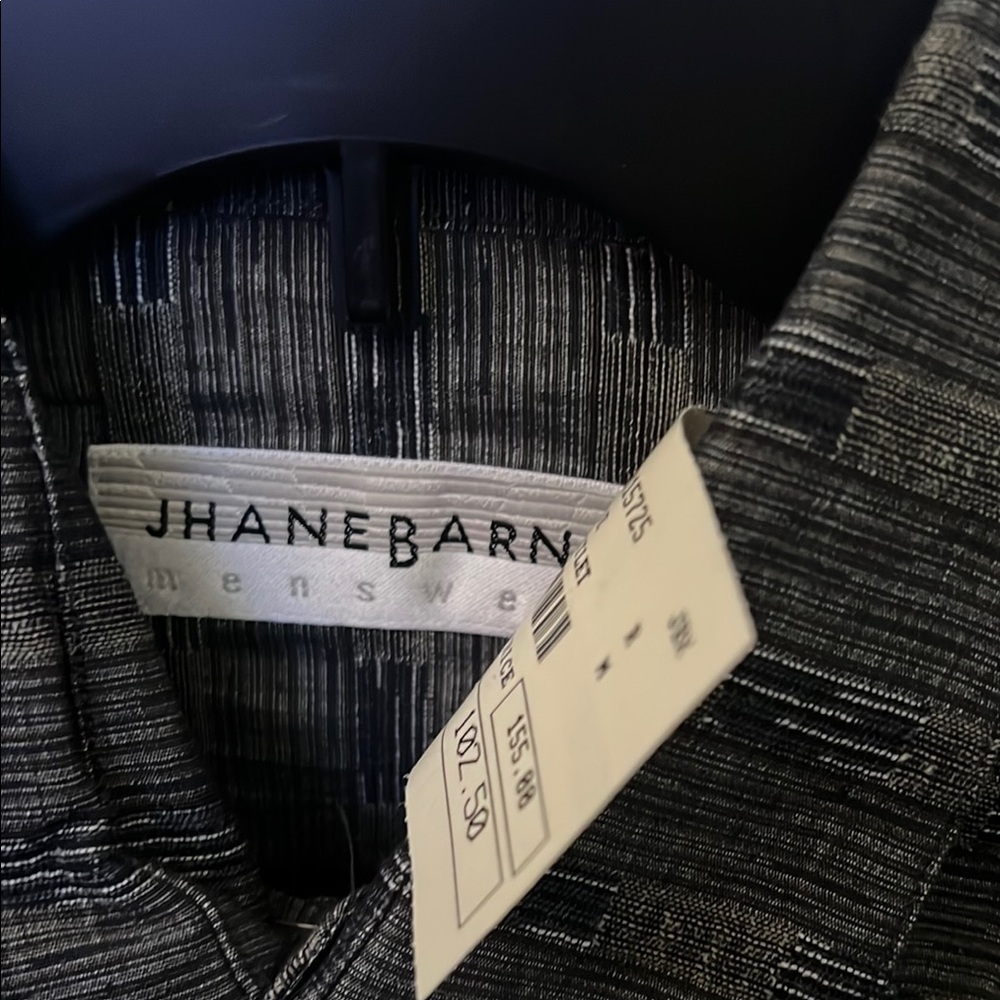 Jhane Barnes Men's Textured Black and Gray Shirt